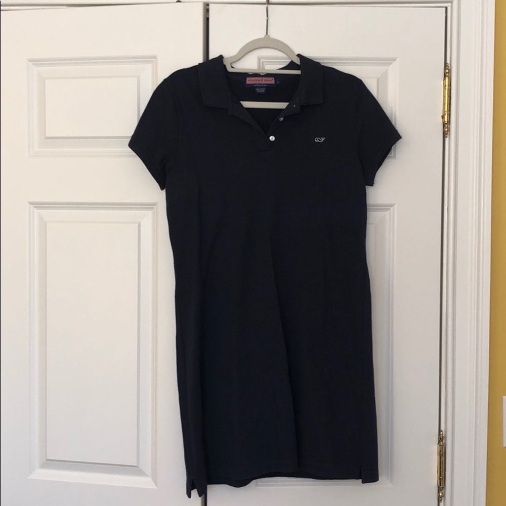Vineyard Vines polo dress size L navy.